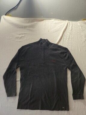 Tesla Gray Half-Zip Pullover Sweater Medium